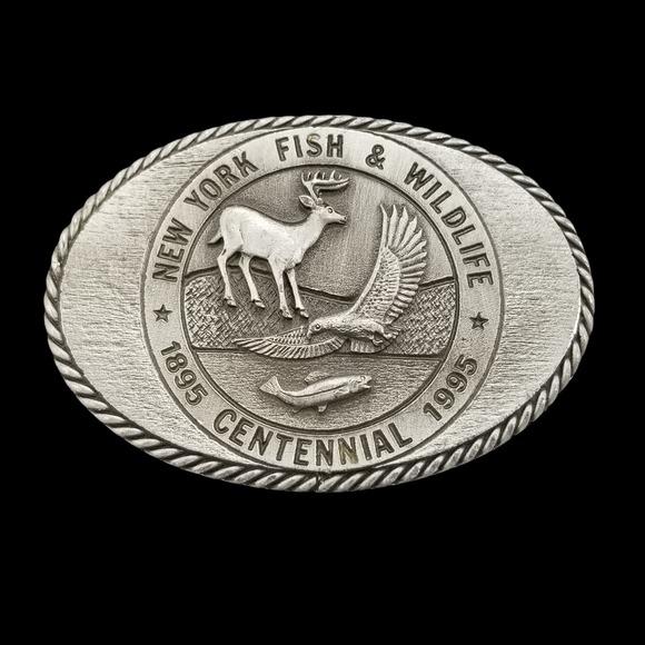 Sid Bell Originals Other - New York Fish and Wildlife Centennial 1995 Belt Buckle Sid Bell Originals Pewter
